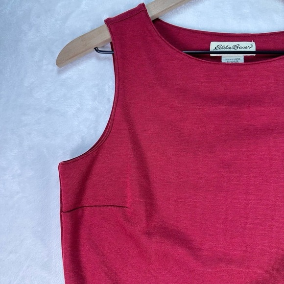 Eddie Bauer Red Sleeveless Crew Neck Stretch Comfort Soft Tank Top Size S Petite - Picture 6 of 15